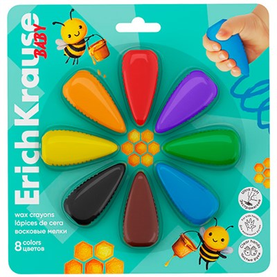 Мелки восковые 8 цв. Baby фигурные 65455 /Erich Krause/ - фото 69935002
