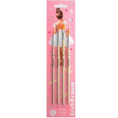 Набор кистей синтетика 4 шт. Pointes 61812 ErichKrause - фото 69935021