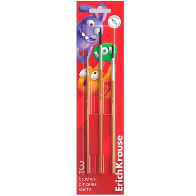 Набор кистей белка 3 шт. Jolly Friends 61855 ErichKrause - фото 69935042
