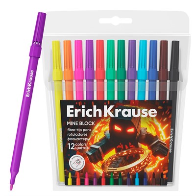 Фломастеры 12 цв. Mine Block, 65031 Erichkrause - фото 69935050