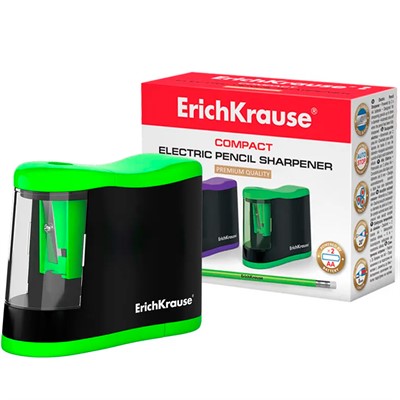 Точилка электрическая Compact, с контейнером, ассорти 44503 ErichKrause - фото 69935338