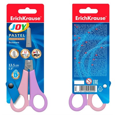 Ножницы 13.5 см для левшей JOY ® Pastel ассорти 56922 ErichKrause - фото 69935351