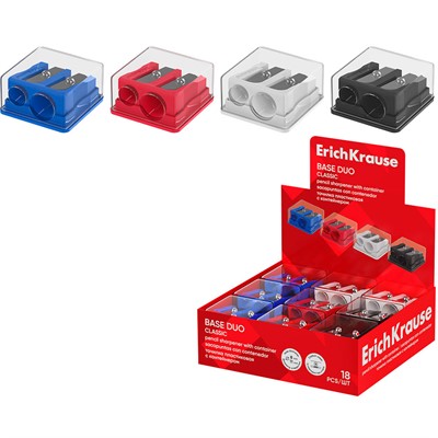 Точилка пластик Base Duo, Neon, с контейнером ассорти 60082 ErichKrause - фото 69935525