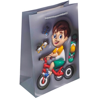 Пакет 18х24х8,5см Объемный,Мальчик 141V-856 - фото 69935526