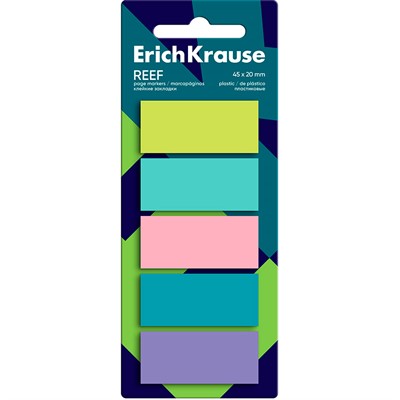 Клейкие закладки пластиковые Reef, 100 листов, 5 цветов 63167 ErichKrause - фото 69935637