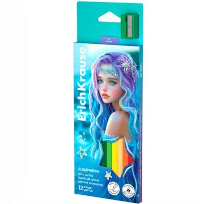 Карандаши цвет. 12 цв. Aquamarine с точилкой 65024 ErichKrause - фото 69935645