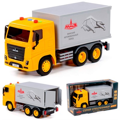 Автомобиль МАЗ-фургон инерционный со светом и звуком (в коробке) 94131 П-Е /8/ - фото 69936470