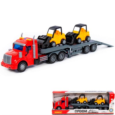 Автомобиль Трейлер "Профи"инерц. + дорожный каток "Мини" инерц. погрузчик "Мини" инерц. в кор. 77049 П-Е /4/ - фото 69936664