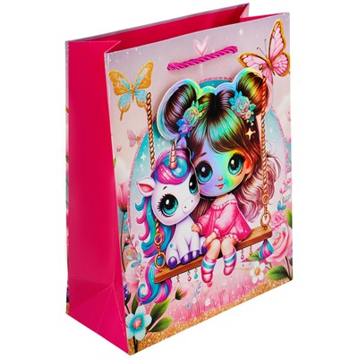 Пакет 18х23х8см FG250708002C девочка с лошадкой - фото 69936877