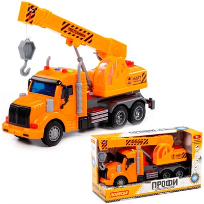 Автомобиль Профи кран инерционный со светом и звуком оранжевый в коробке 86617 П-Е /8/ - фото 69938066