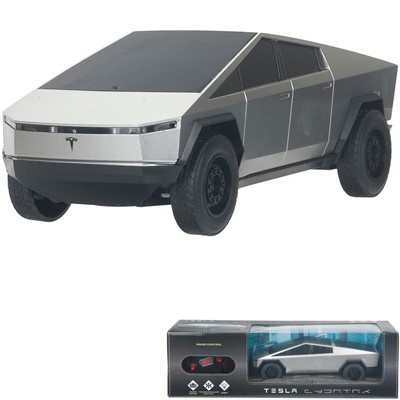 Машина на радиоуправлении ELPICK-24L-GY Tesla cybertruck, свет, 24,5 см, серебристый,аккум. Технопарк - фото 69938511
