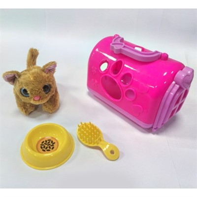 Игровой набор MKDR5009B кошечка с аксесс., в переноске - фото 69938577