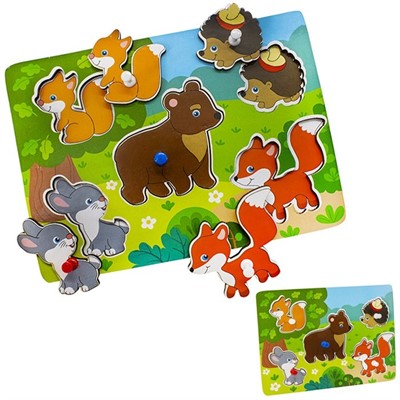 Деревянная Рамка вкладыш Лесные Животные /Арбо/ - фото 69938685