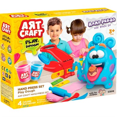 Набор для творчества Набор для лепки Ручной пресс, тесто 4х56г 03618 AЯT CRAFT - фото 69939221