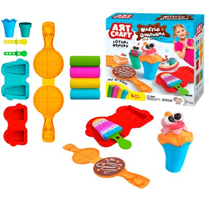 Набор для творчества Набор для лепки Вафли и мороженое, тесто 4х50г 03556 AЯT CRAFT - фото 69939225