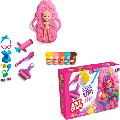 Набор для творчества Набор для лепки Маленький стилист, тесто 5х56г 03943 AЯT CRAFT - фото 69939481