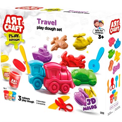 Набор для творчества Набор для лепки Транспорт, тесто 3х56г 03998 AЯT CRAFT - фото 69939492