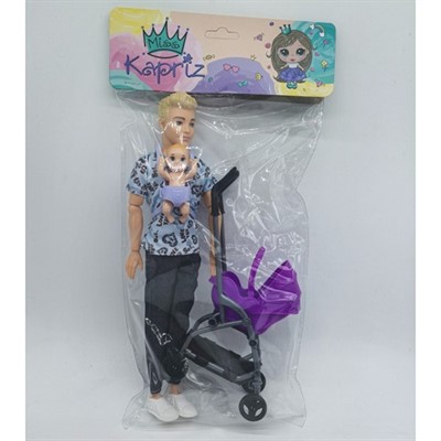 Кукла Кен с коляской Miss Kapriz YS2025-NP10 в пак. - фото 69939602