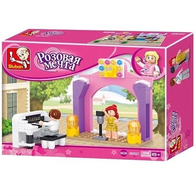 Конструктор Розовая мечта 38-0521 Звезда сцены 109 дет. в коробке - фото 69939764