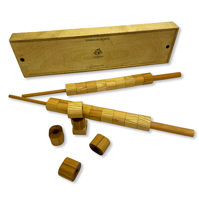 Деревянная игра «Башня из колец Форт Боярд» Лайт в пенале - фото 69939946