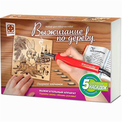 Набор для творчества Выжигание по дереву Озорной зайчонок 371012 - фото 69940163