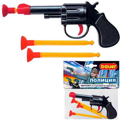 Пистолет Bauer 727 Полицейский со стрелами на присосках - фото 69940320