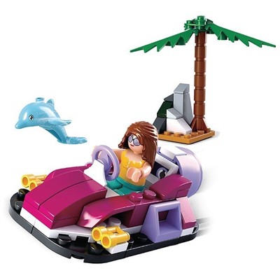 Конструктор Розовая мечта 38-0600А Катер 70 дет.  в  кор. - фото 69940392