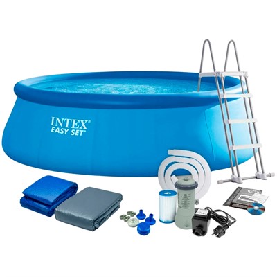 Бассейн  EASY SET  457х107см+лестница+настил+тент-насос 220в. от 6лет  26166 - фото 69940581