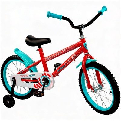 Велосипед двухколесный 16" WILLPOWER красный FG250826133K-3 (2 шт в кор) - фото 69940779