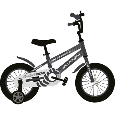 Велосипед двухколесный 16" WILLPOWER серый FG250826133K-1 (2 шт в кор) - фото 69940784