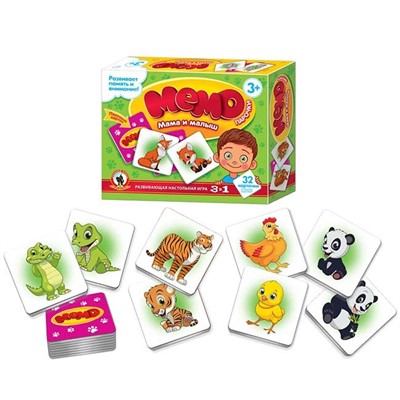 Игра Мемо Парочки Мама и малыш 02451 - фото 69941008