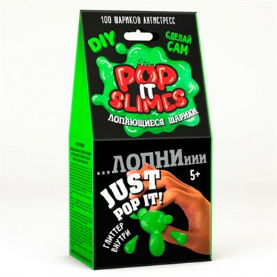 Набор для опытов и экспериментов.Юный химик.Pop it slimes.Лопающиеся шарики.Зеленый 913 - фото 69941087