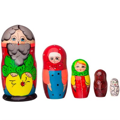 Деревянная Матрешка Сказка Репка 6 в 1 МС061406 - фото 69941169