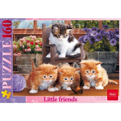 Пазл 160 эл. Котята с бабочкой 16936 Hatber - фото 69941423