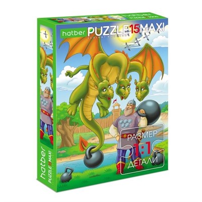 Пазл 15 эл. MAXI Змей Горыныч 19495 Hatber - фото 69941424