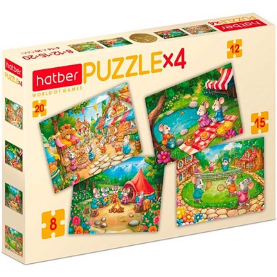 Пазл 8-12-15-20 эл Мышиные забавы ПЗ5_34768 Hatber - фото 69941493