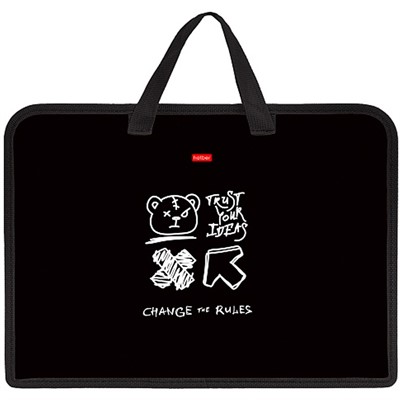 Папка для тетрадей на молнии 1 отделение Дерзкий с ручками 094451 - фото 69941709