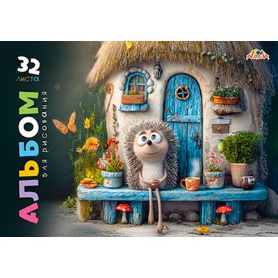 Альбом для рисования 32 л. В гостях у ежика С0680-87 - фото 69941818