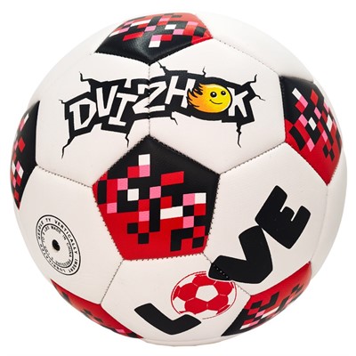 Мяч Футбол №5 Dvizhok 141-1-381D бело-красный - фото 69942339