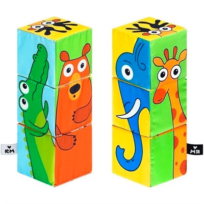 Мяшечки кубики Дикие животные М102 - фото 69942861