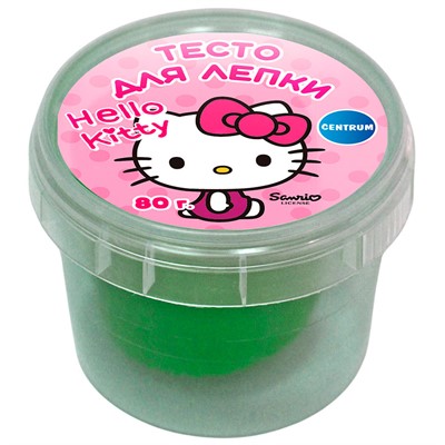 Набор для творчества Тесто для лепки Hello Kitty, цвет светло-заленый, 80 гр 77946 - фото 69942877