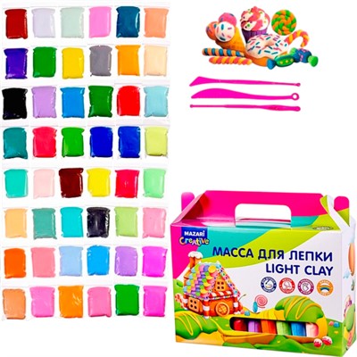 Mасса для лепки 48 цв. 10 гр. пластиковые стеки 3 шт в комплекте M-4196-48 - фото 69942926
