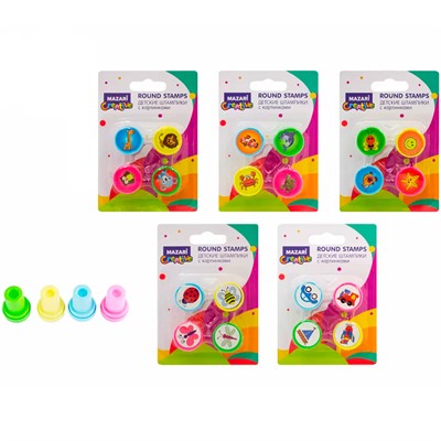 Набор штампиков с картинками 4 шт, ассорти M-9945 - фото 69942932