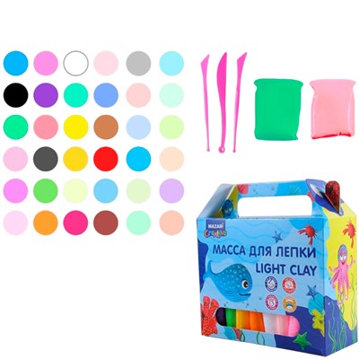 Mасса для лепки 36 цв. 10 гр. пластиковые стеки 3 шт в комплекте M-4196-36 - фото 69942938
