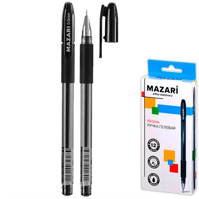 Ручка гелевая черная REGINA M-5526-71 - фото 69942940