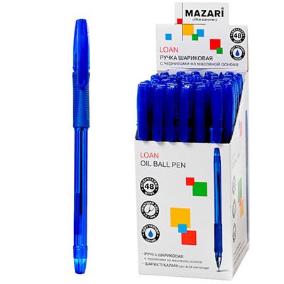 Ручка шариковая синяя LOAN M-15584-70 - фото 69942945