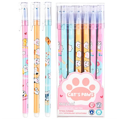 Ручка гелевая синяя Лапки со стираемыми чернилами M-5846-70 - фото 69942953