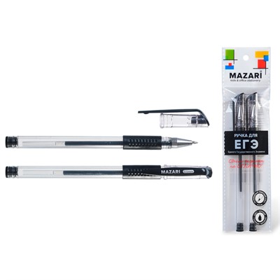 Набор ручек гелевых черных 2 шт. для ЕГЭ M-5523-2OPP-71 - фото 69942958