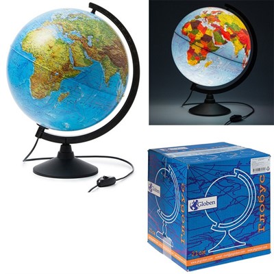 Глобус физико-политич. 320мм К013200101 классик подсветка - фото 69943001