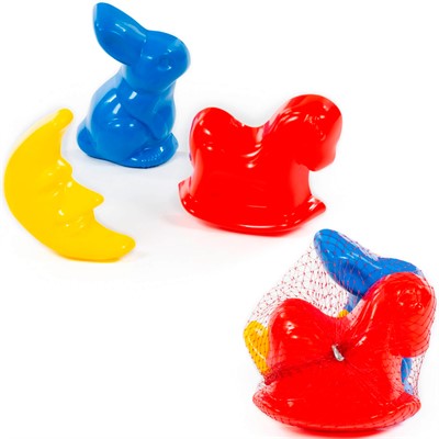 Формочки 3пр (заяц+лошадка+месяц) 4673 П-Е /24/ - фото 69943084